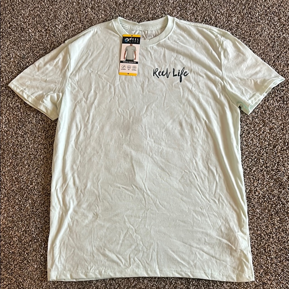 Light Gray Short Sleeve Crew Neck T-Shirt with Cursive Text